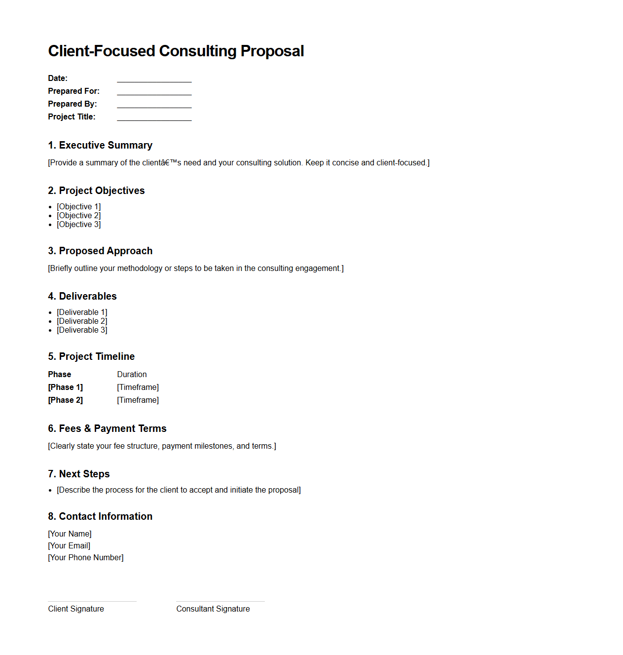 Client-Focused Consulting Proposal Template