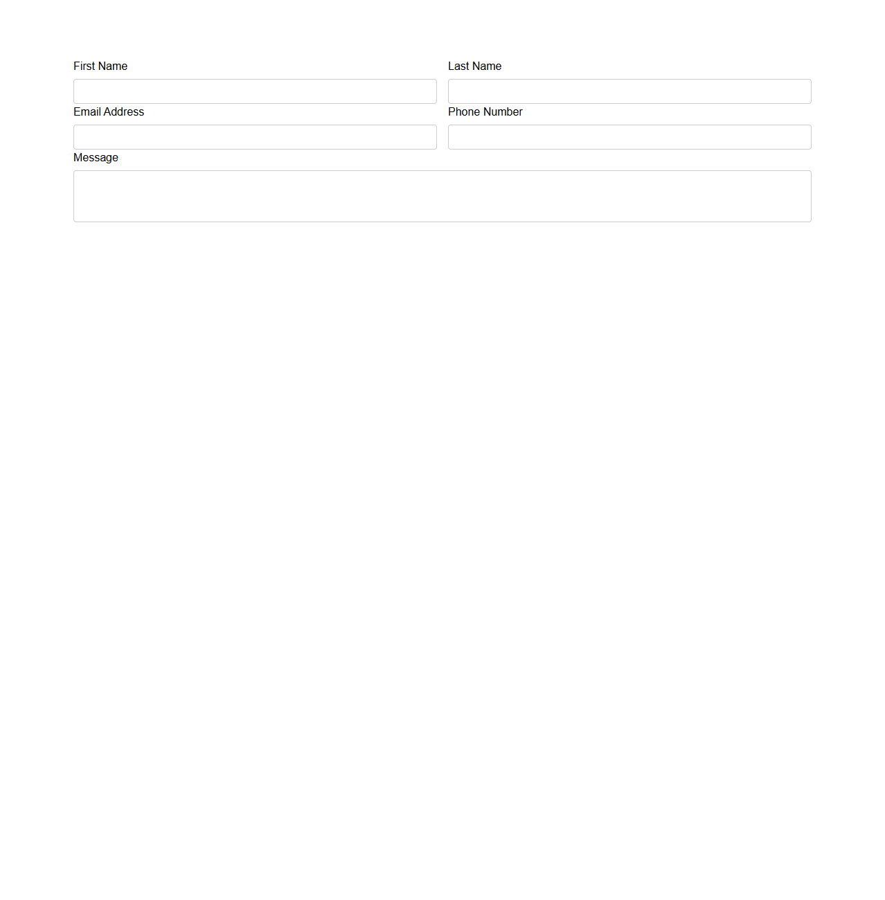 Compact Contact Information Form Template