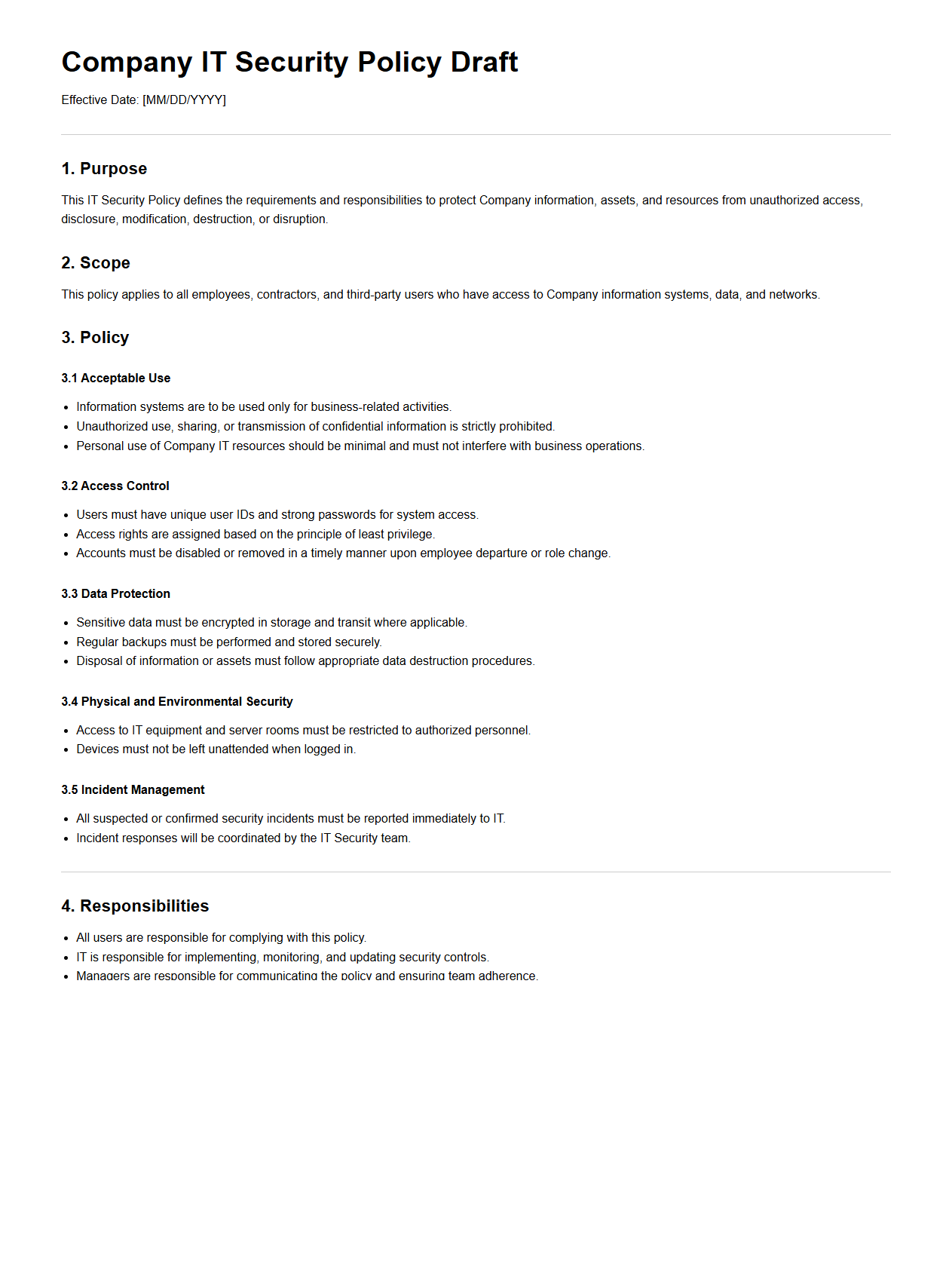 Company IT Security Policy Draft