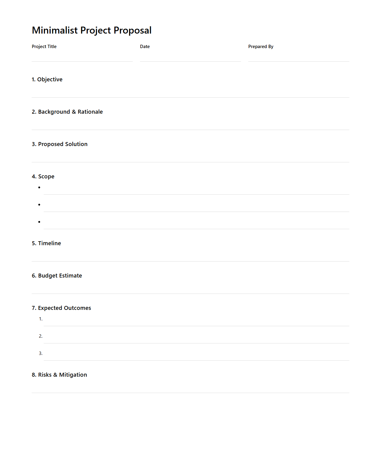 Minimalist Project Proposal Framework