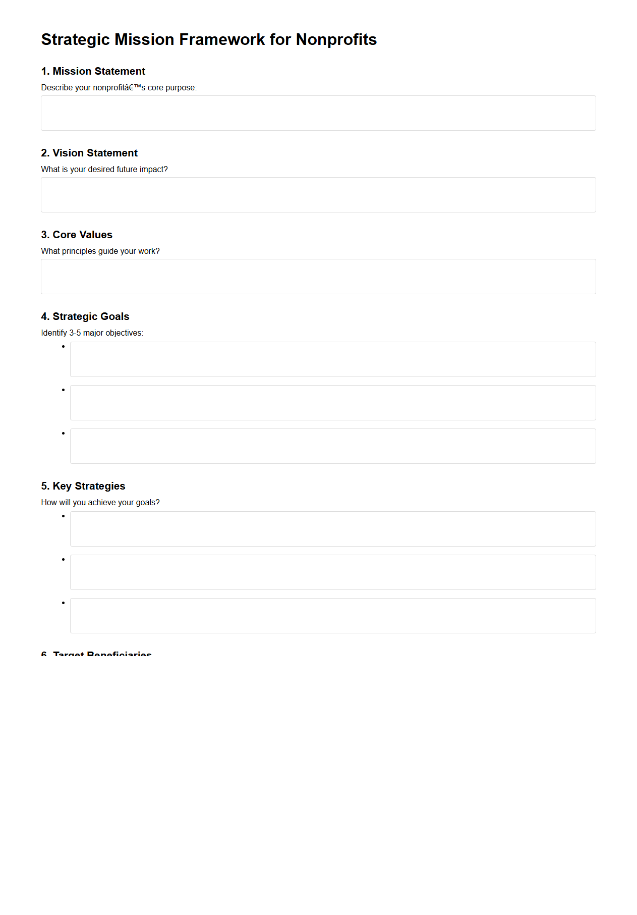 Strategic Mission Framework for Nonprofits